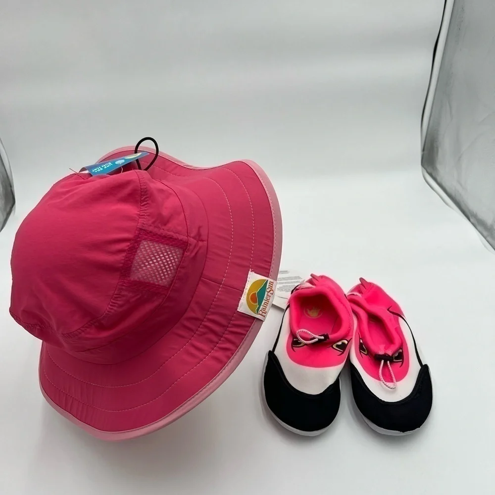 Sealpal Water Sports Pink Shoes Ultra-Light with a Pink Sun Hat for 2 lot